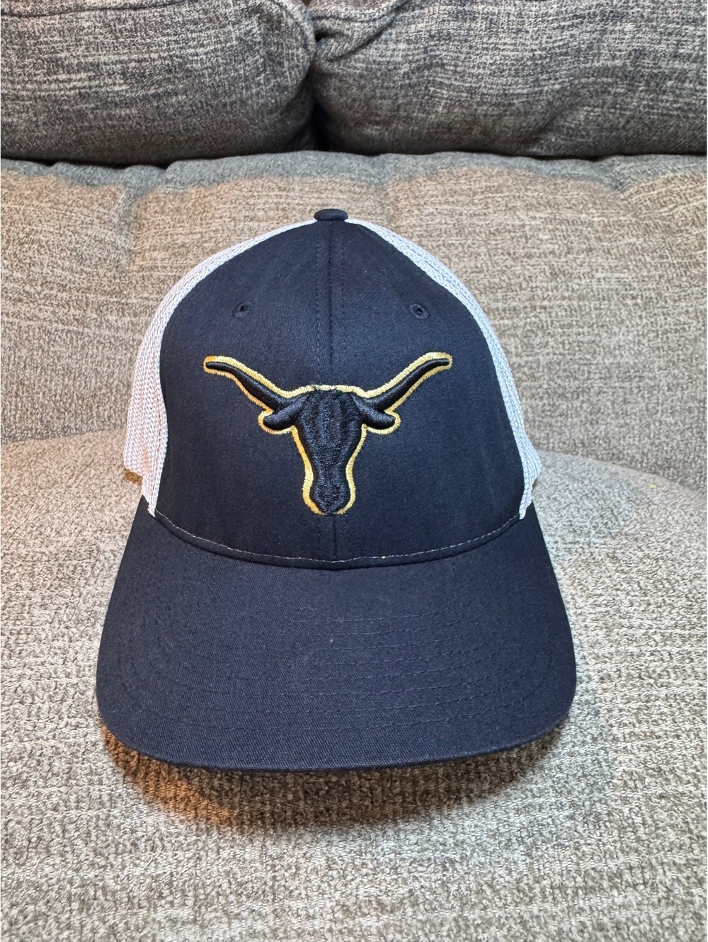 Richardson Texas Longhorns Flexfit Trucker Hat - Black/White L/XL Hook 'Em